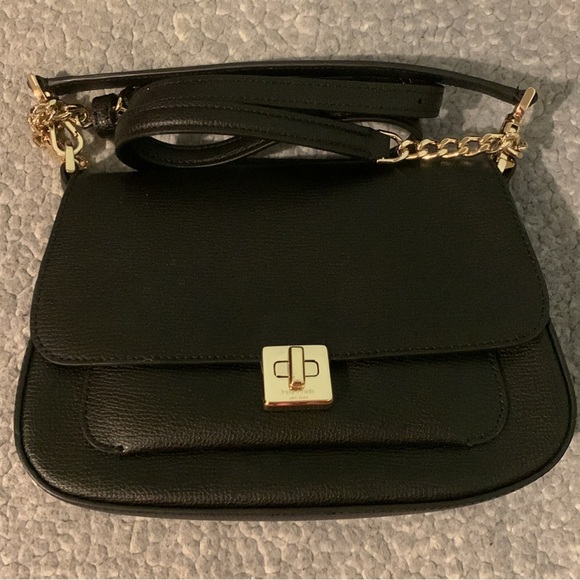 Kate Spade Phoebe Leather Flap Black Shoulder Crossbody Bag (Tag inside) BNWT - Picture 4 of 9